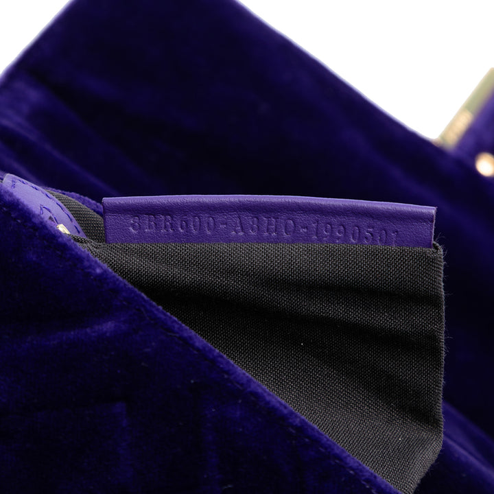 Fendi Zucca embossé Velours Baguette Sac