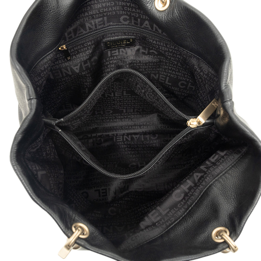 CC Cabas Cuir caviar Noir