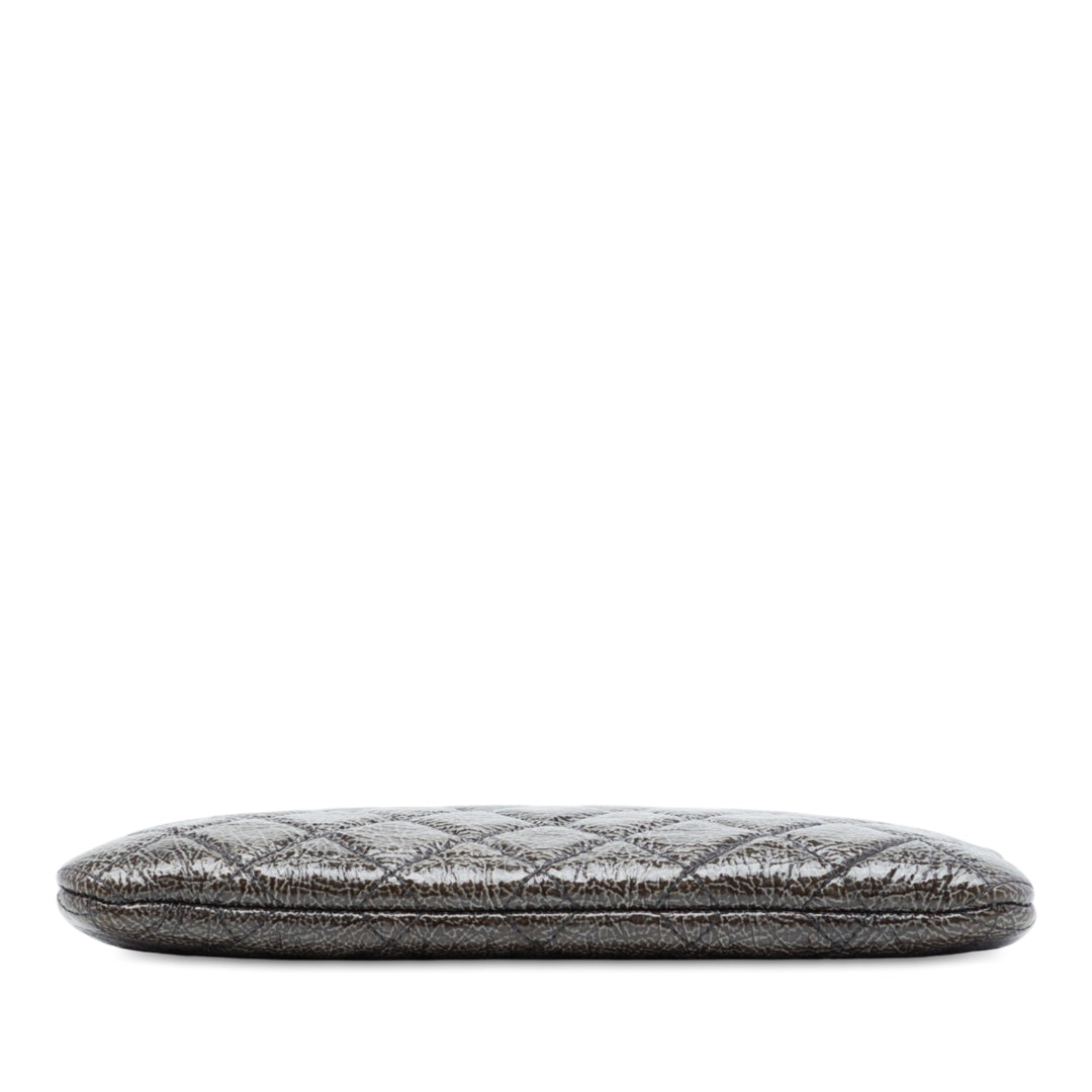 Matelassé froissé O Étui Pochette Petit Gris