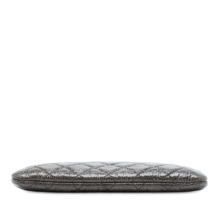 Matelassé froissé O Étui Pochette Petit Gris
