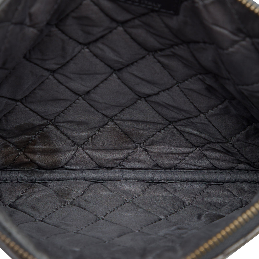 Matelassé froissé O Étui Pochette Petit Gris
