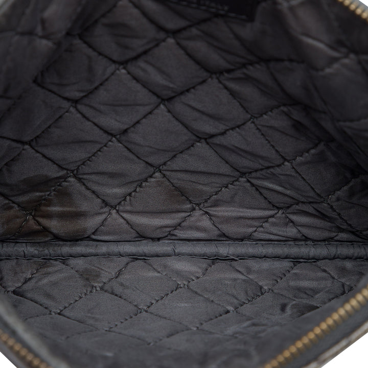 Matelassé froissé O Étui Pochette Petit Gris