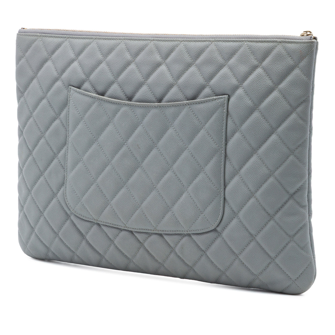 Chanel Large Matelassé Caviar O Étui Pochette