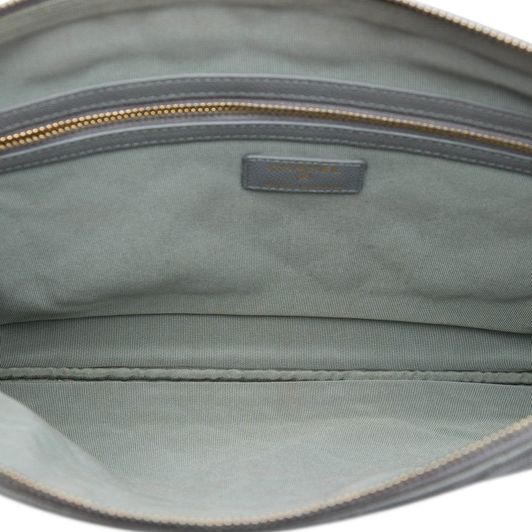 Chanel Large Matelassé Caviar O Étui Pochette
