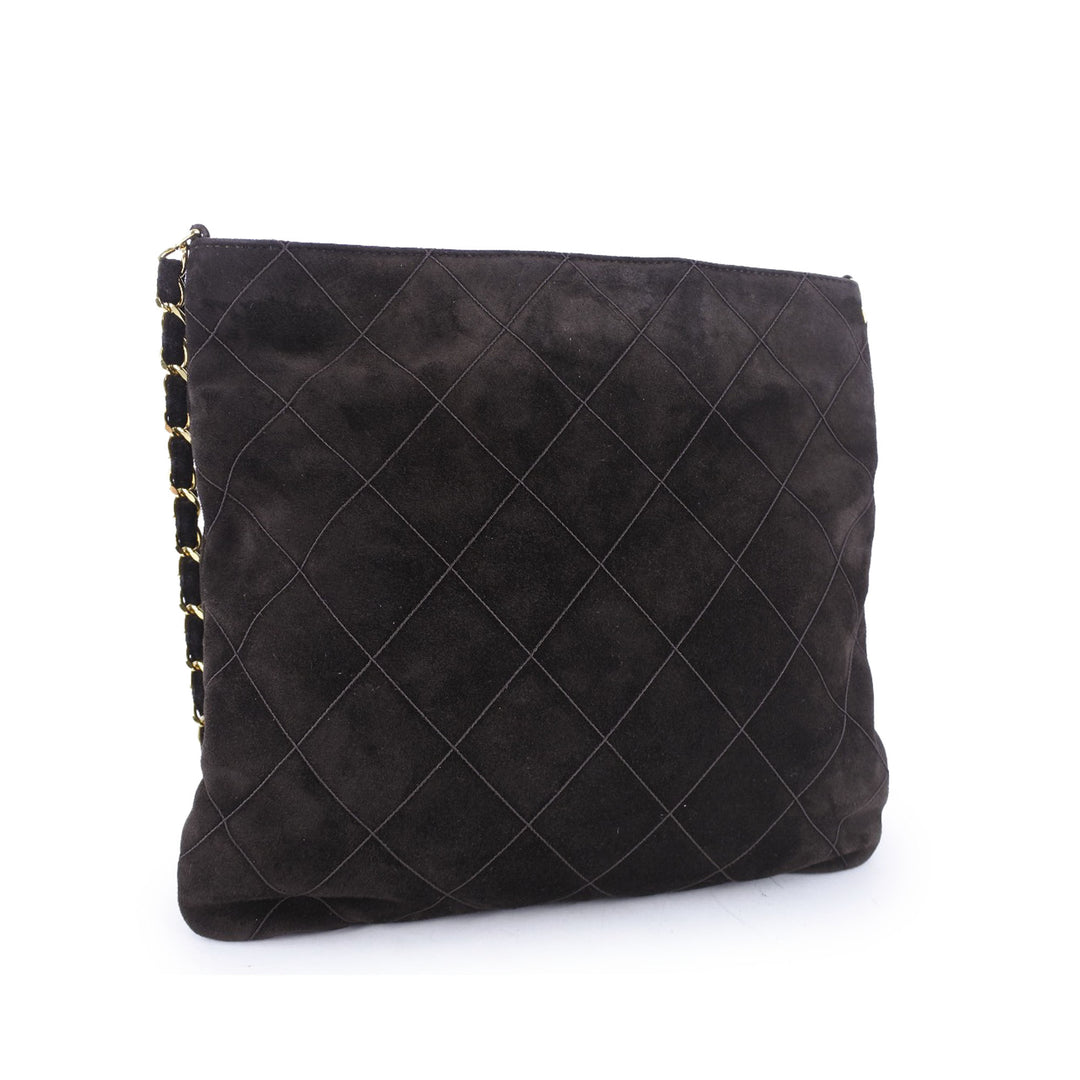 Chanel Matelassé Daim Pompon Sac porté croisé