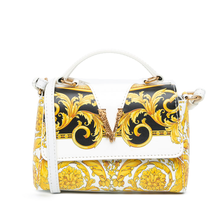 Leather Baroque Virtus Satchel Gold - Gaby Paris