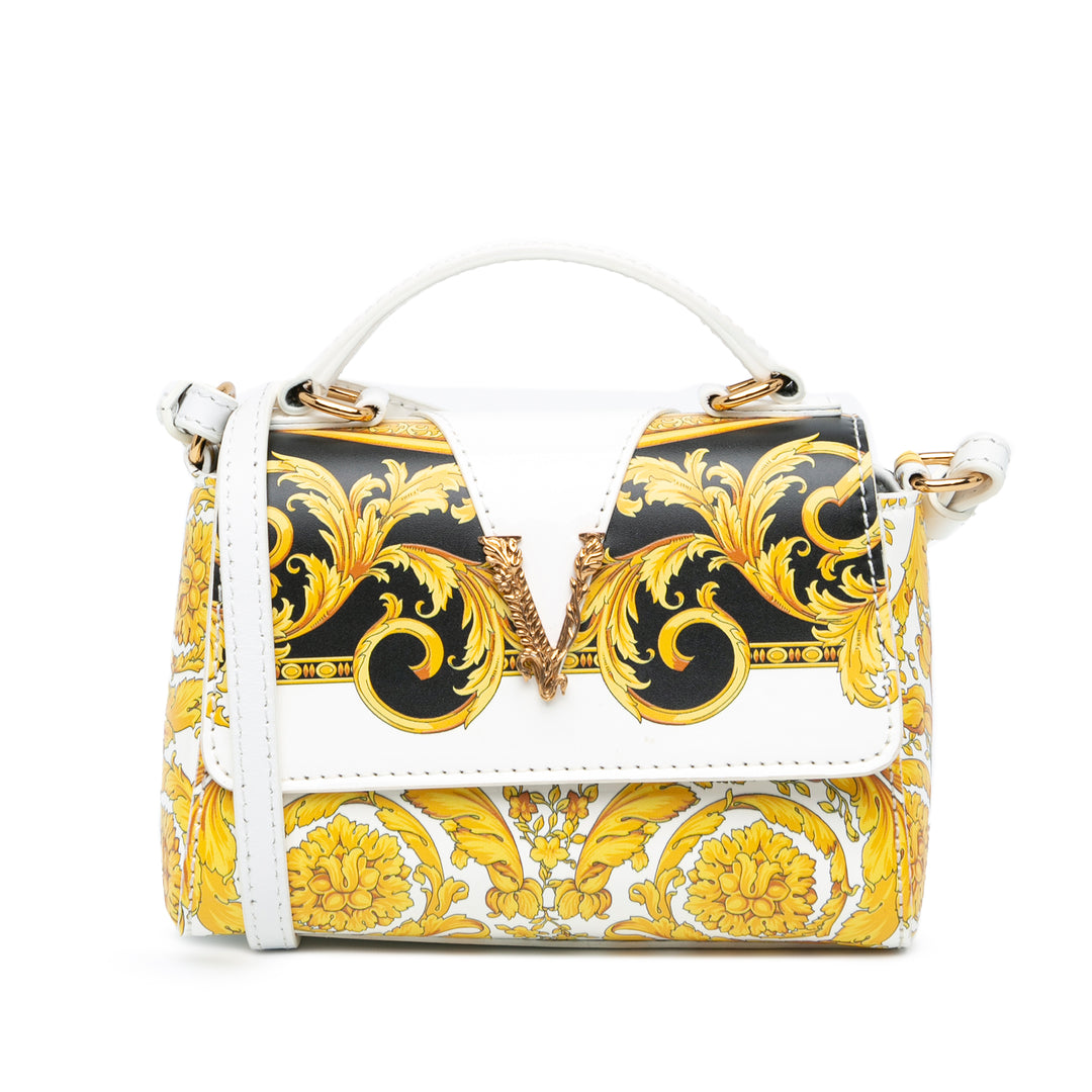 Leather Baroque Virtus Satchel Gold - Gaby Paris