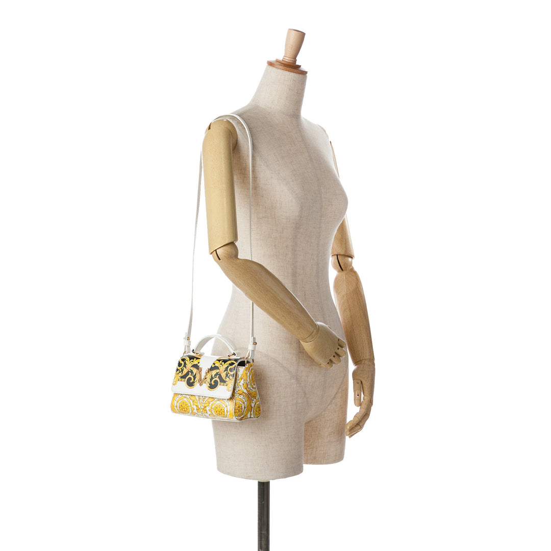 Leather Baroque Virtus Satchel Gold - Gaby Paris