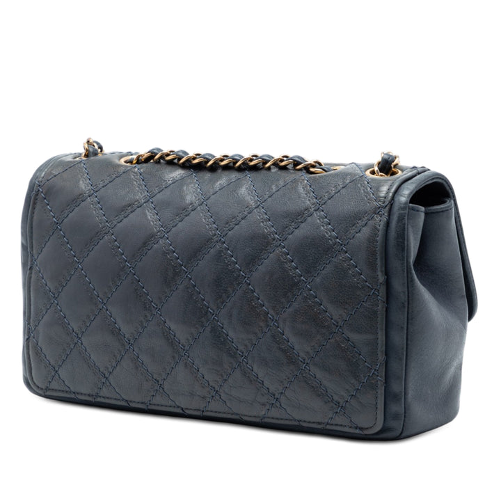 Chanel Medium CC Matelassé Iridescent Cuir de veau Sheriff Star à rabat