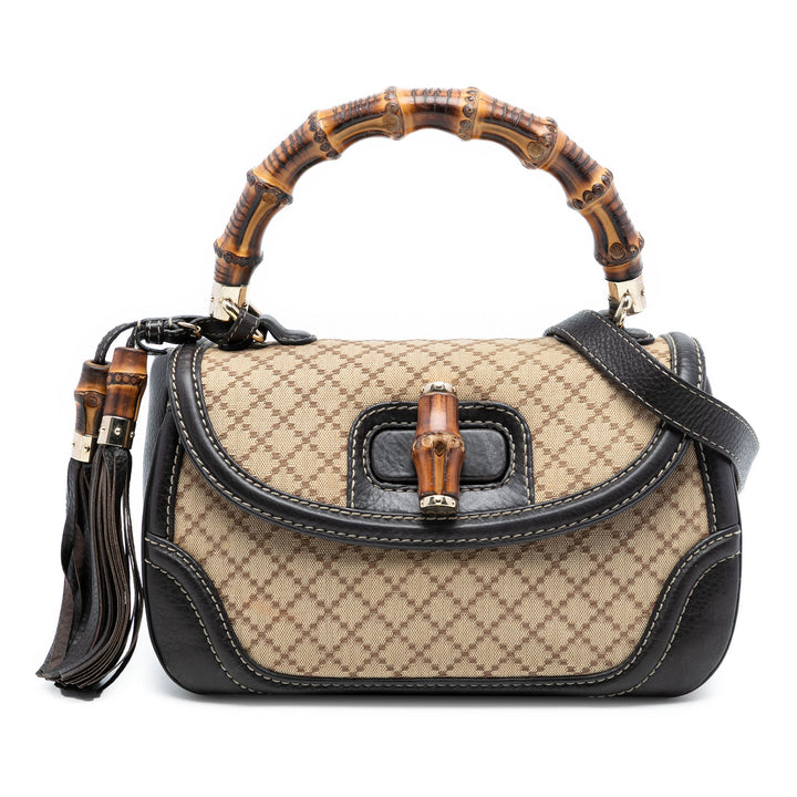 Gucci Medium Diamante Toile New Bamboo Sac