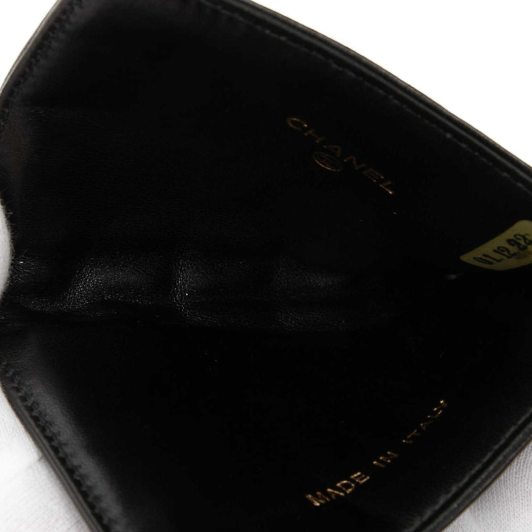 Chanel CC Chocolate Bar Cuir d’agneau Card Holder