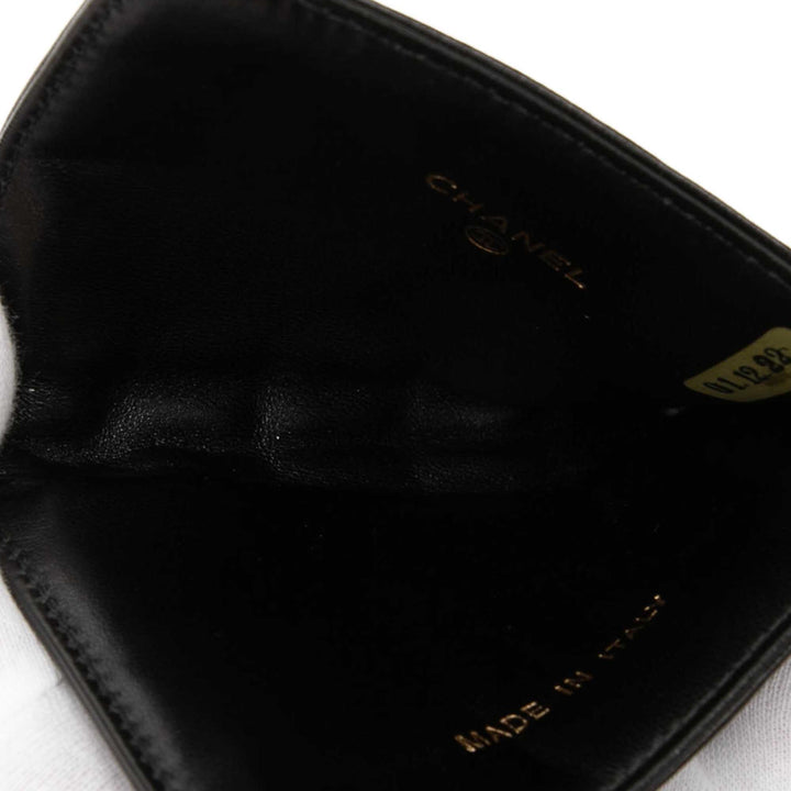 Chanel CC Chocolate Bar Cuir d’agneau Card Holder