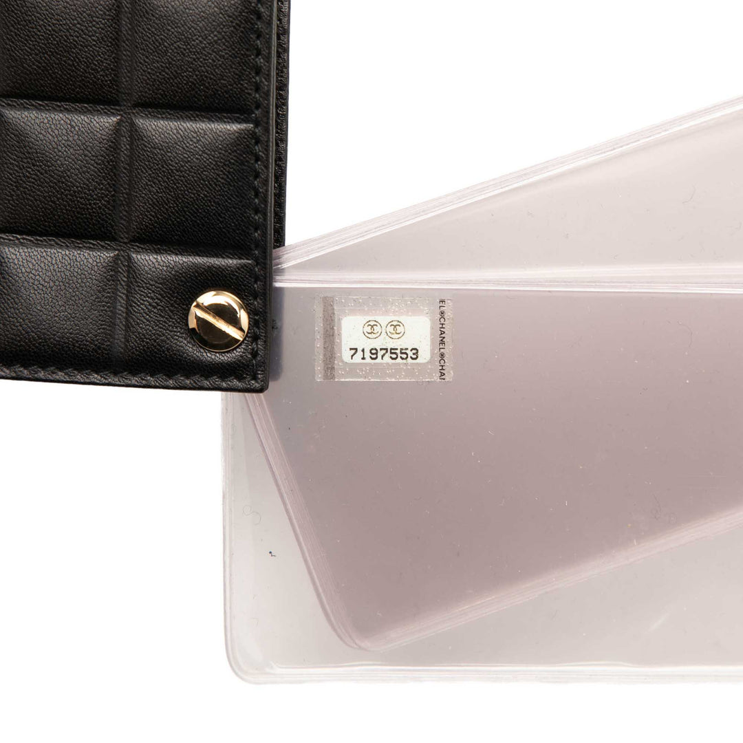 Chanel CC Chocolate Bar Cuir d’agneau Card Holder