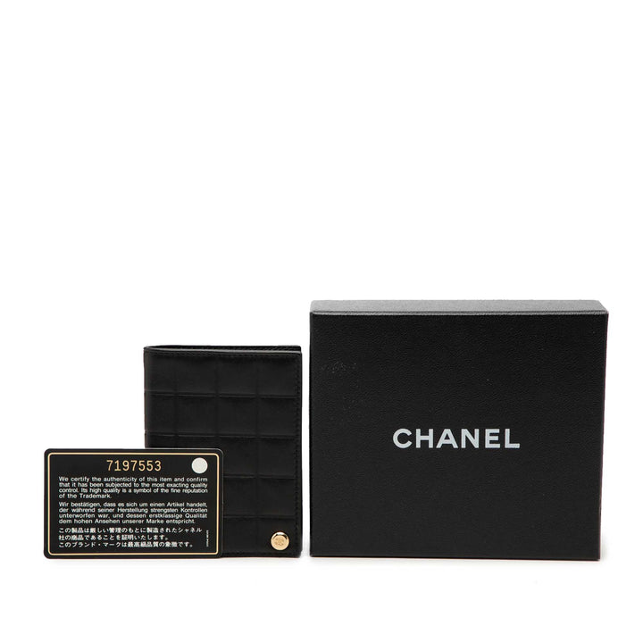 Chanel CC Chocolate Bar Cuir d’agneau Card Holder