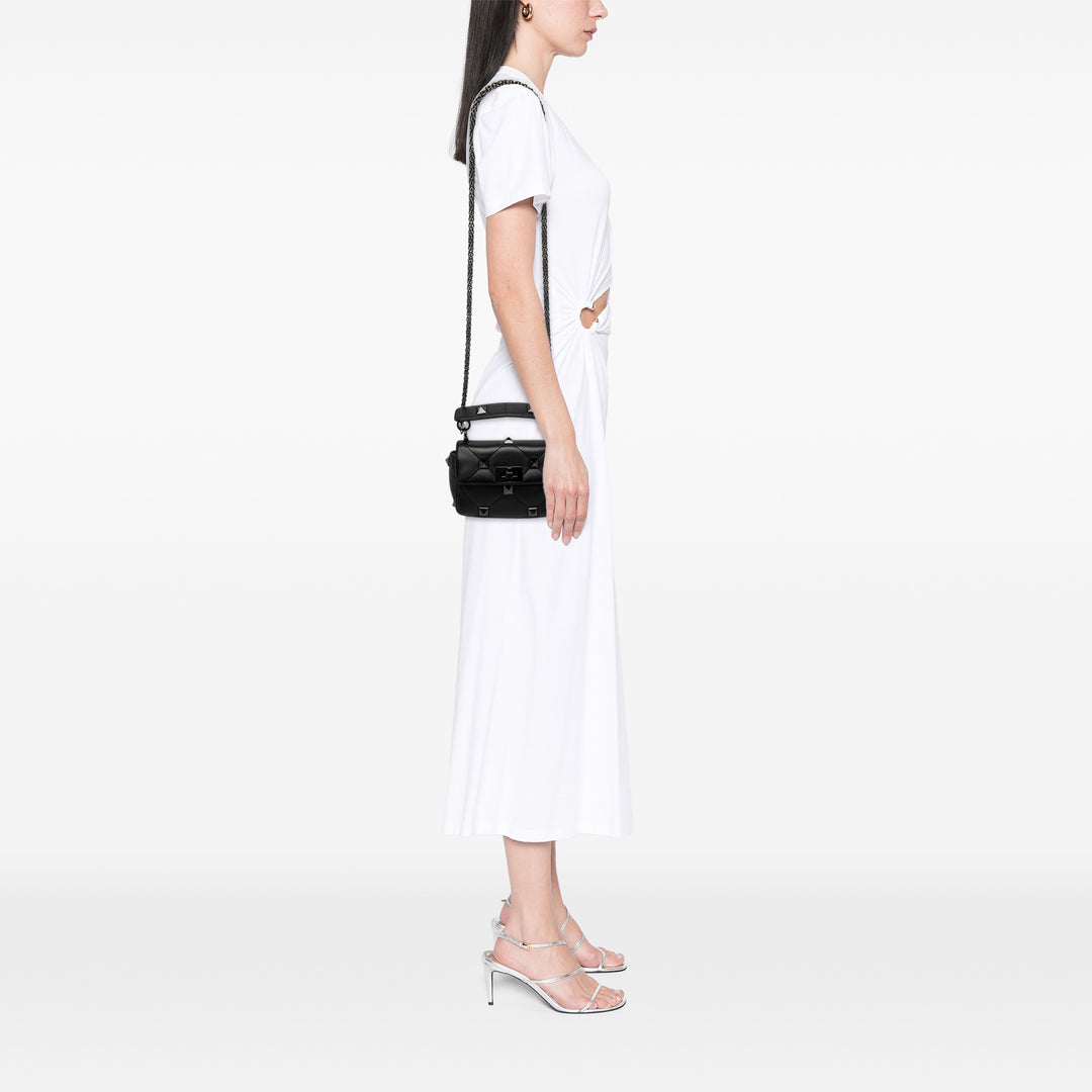 Valentino Monochrome Roman Stud Sac Petit nappa Noir – vue 5 – GABY PARIS