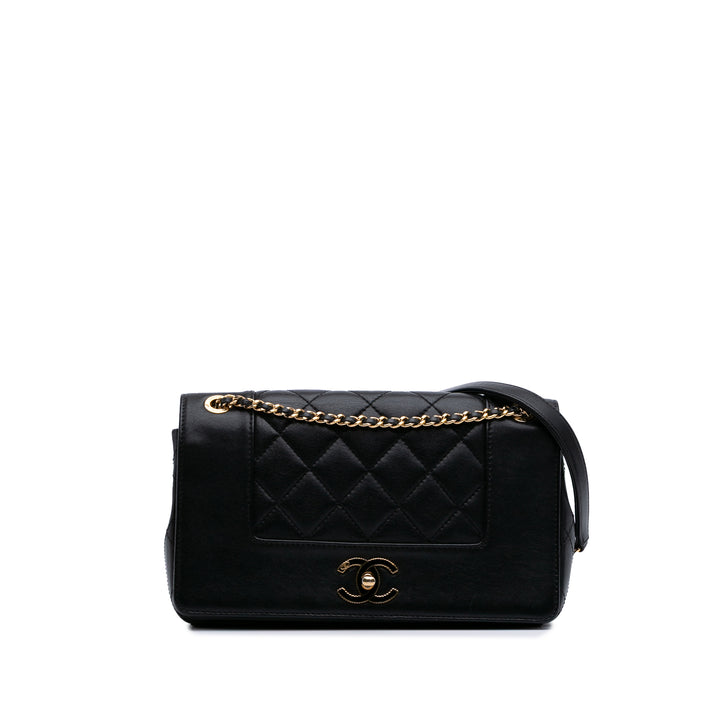 Small Lambskin Mademoiselle Flap Black - Gaby Paris
