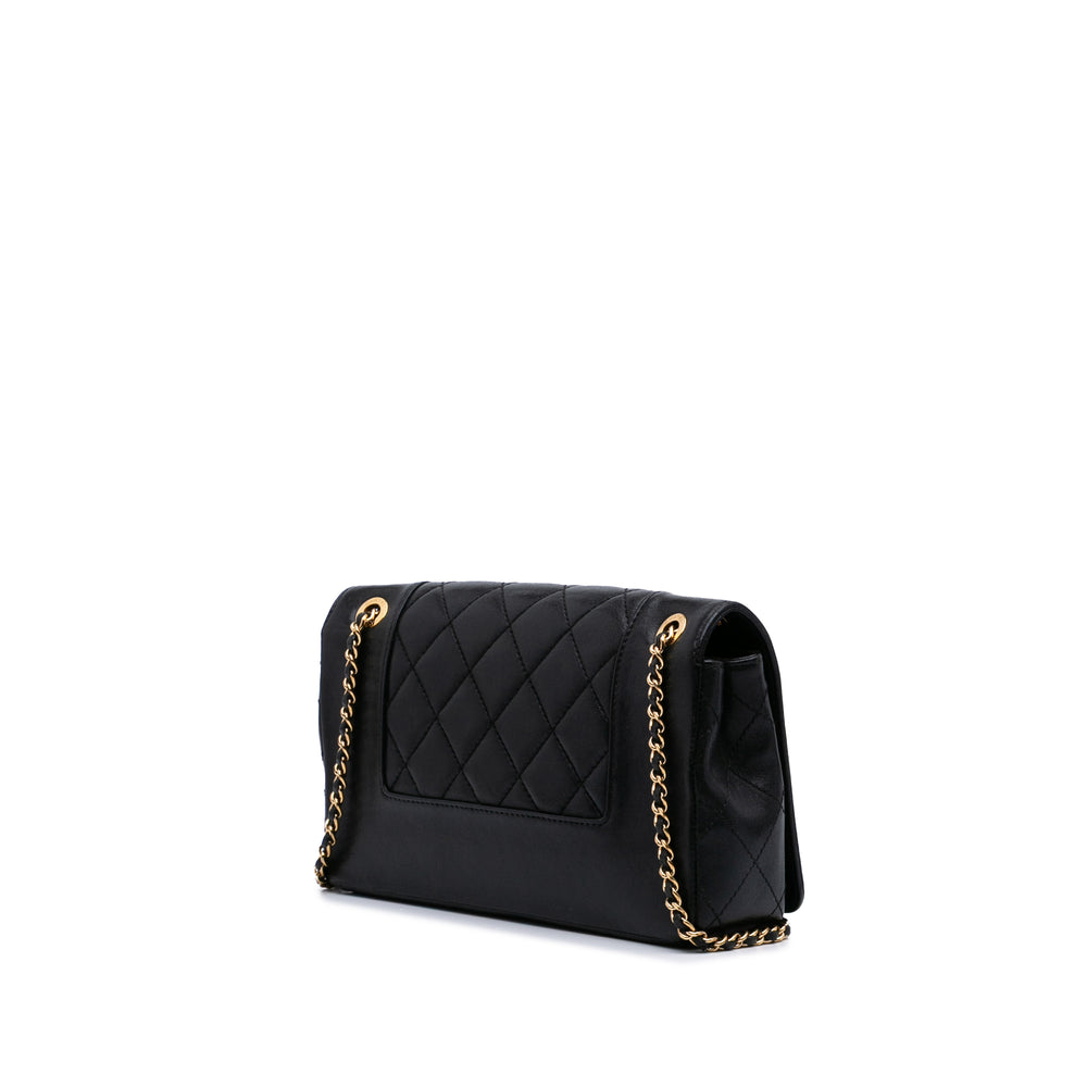 Small Lambskin Mademoiselle Flap Black - Gaby Paris