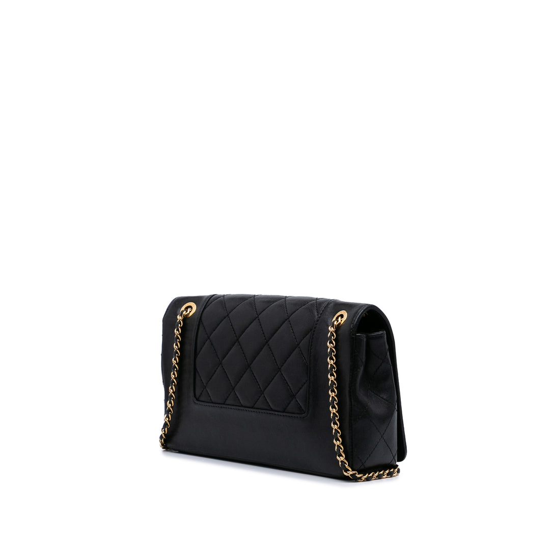 Small Lambskin Mademoiselle Flap Black - Gaby Paris