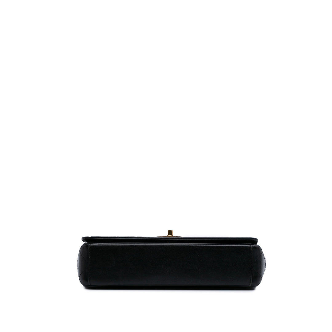 Small Lambskin Mademoiselle Flap Black - Gaby Paris