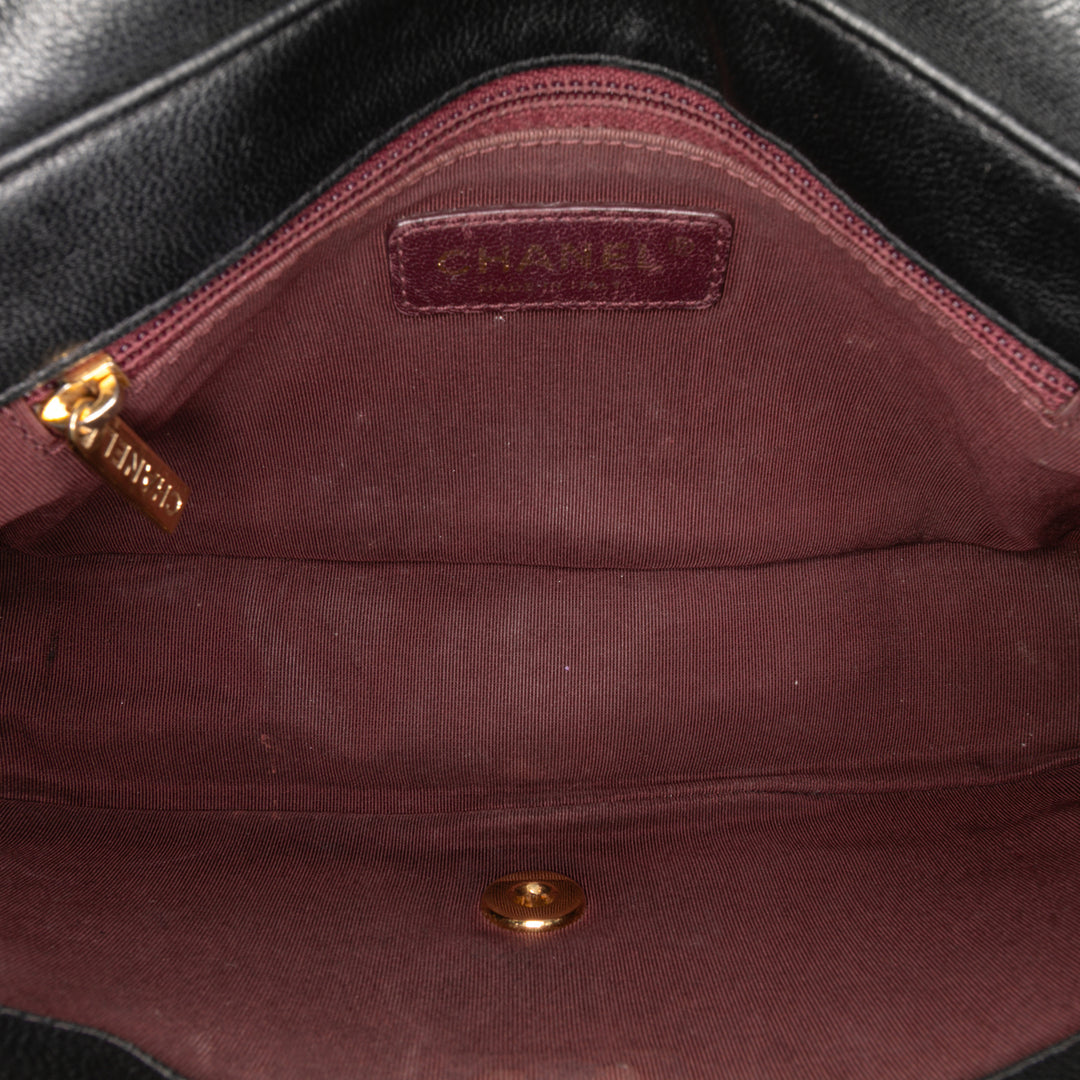 Small Lambskin Mademoiselle Flap Black - Gaby Paris