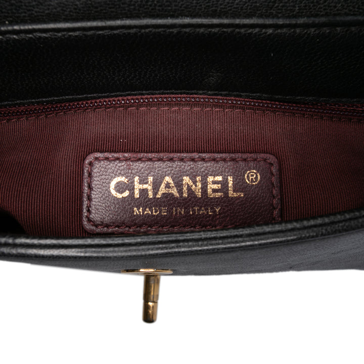Small Lambskin Mademoiselle Flap Black - Gaby Paris
