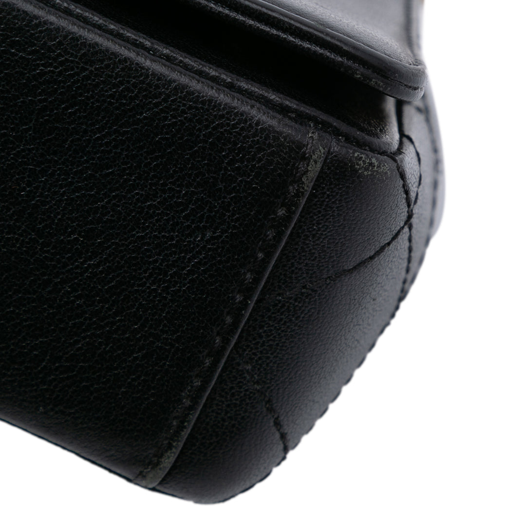 Small Lambskin Mademoiselle Flap Black - Gaby Paris