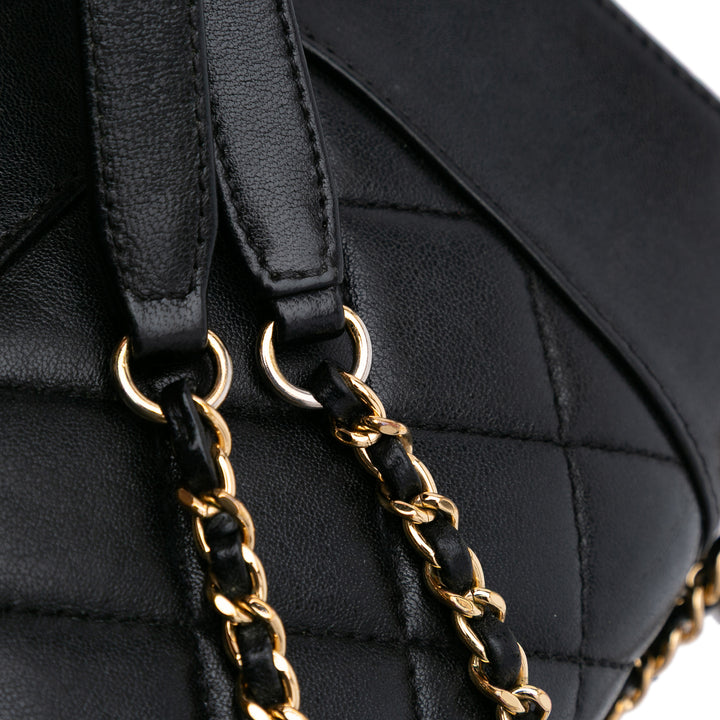 Small Lambskin Mademoiselle Flap Black - Gaby Paris