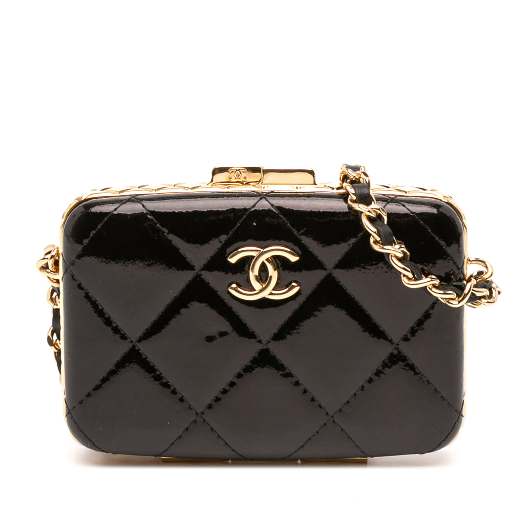 Chanel Small Glazed Goatskin Boîte With Chain Noir – GABY PARIS Authentique