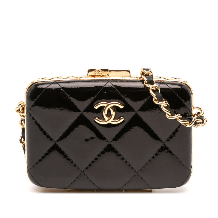Chanel Small Glazed Goatskin Boîte With Chain Noir – GABY PARIS Authentique