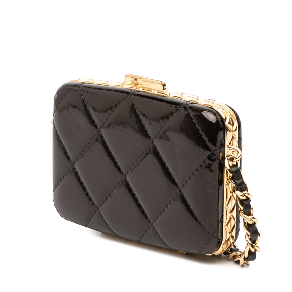 Chanel Small Glazed Goatskin Boîte With Chain Noir – GABY PARIS Authentique