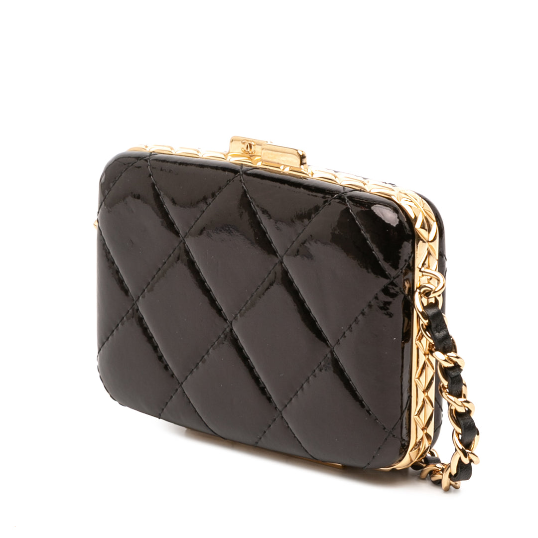 Chanel Small Glazed Goatskin Boîte With Chain Noir – GABY PARIS Authentique