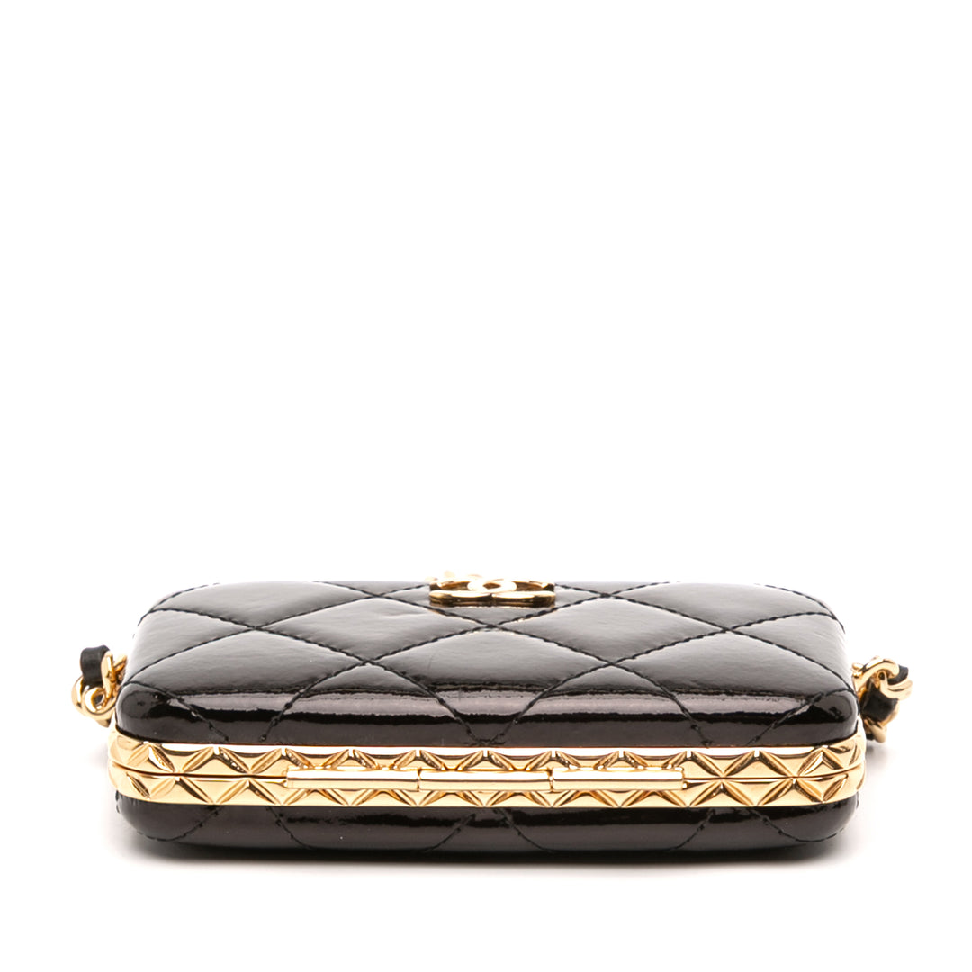 Chanel Small Glazed Goatskin Boîte With Chain Noir – GABY PARIS Authentique