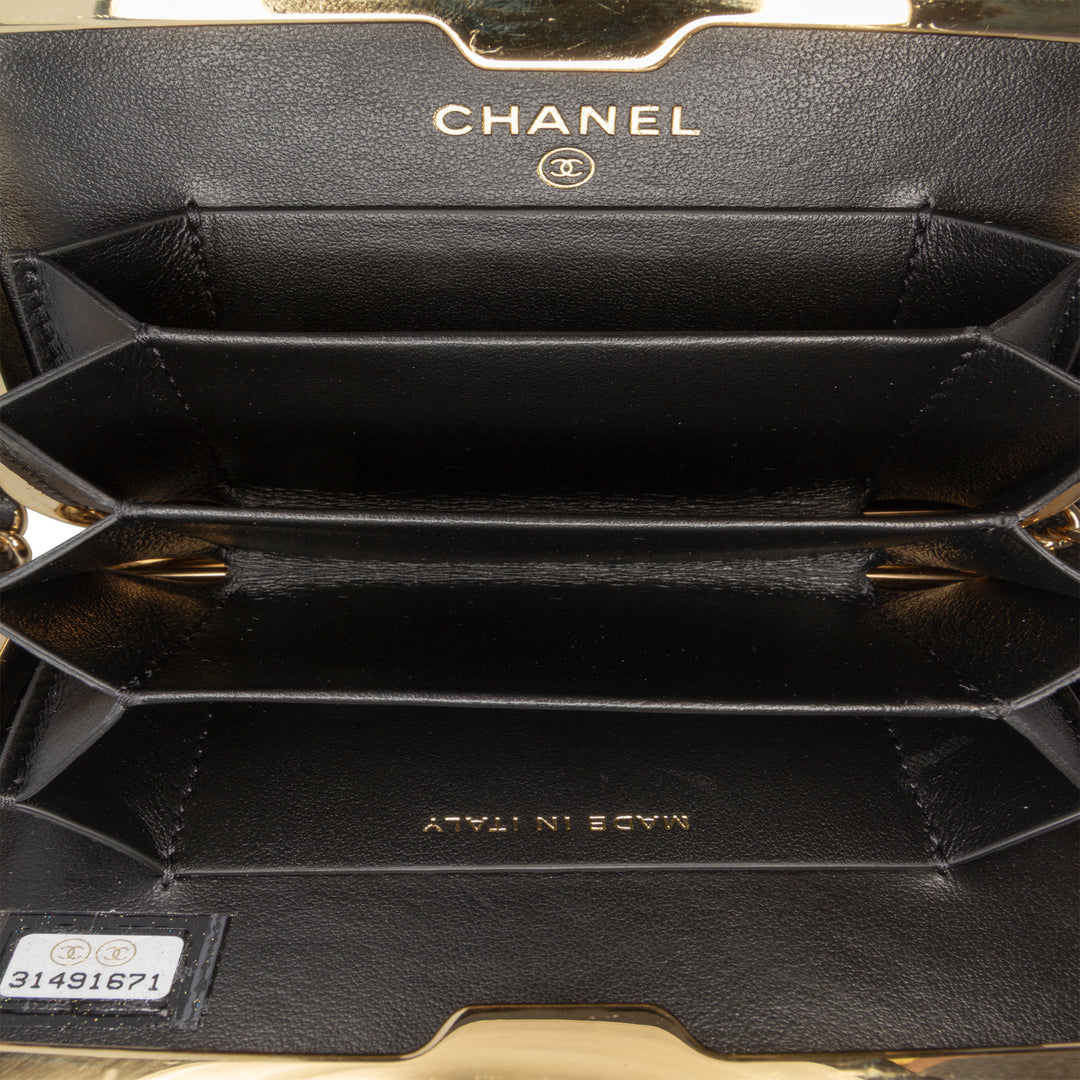 Chanel Small Glazed Goatskin Boîte With Chain Noir – GABY PARIS Authentique