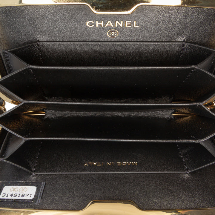 Chanel Small Glazed Goatskin Boîte With Chain Noir – GABY PARIS Authentique
