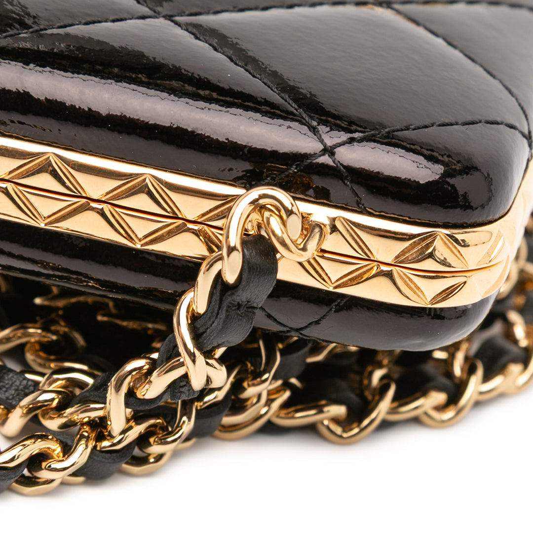 Chanel Small Glazed Goatskin Boîte With Chain Noir – GABY PARIS Authentique