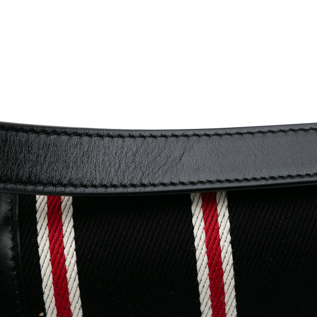 Saint Laurent Small Toile Striped Solferino Sac In Boîte