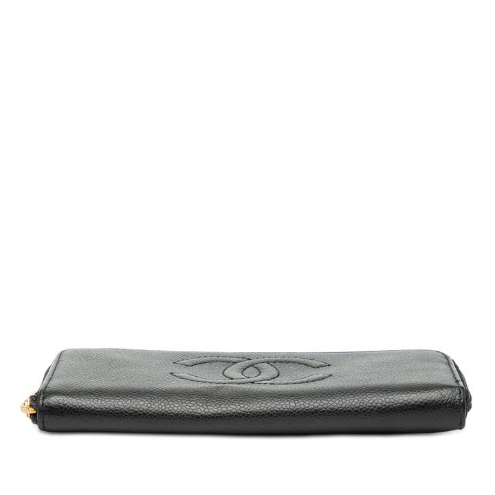 Chanel CC Caviar Zip Around Portefeuille