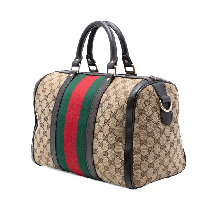 Gucci Medium GG Toile Web Joy Boston Sac