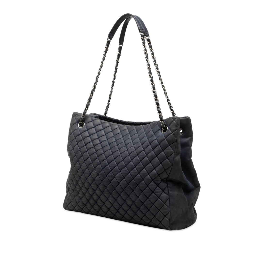 Matelassé New Bubble Cabas Grand Cuir de veau Bleu