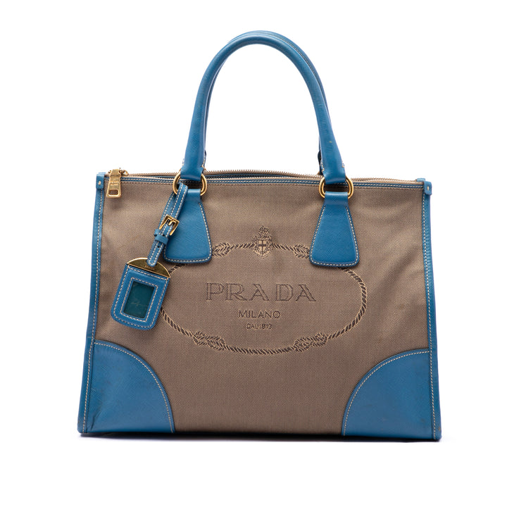 à finitions Canapa Logo Double Zippé Sac Saffiano Marron