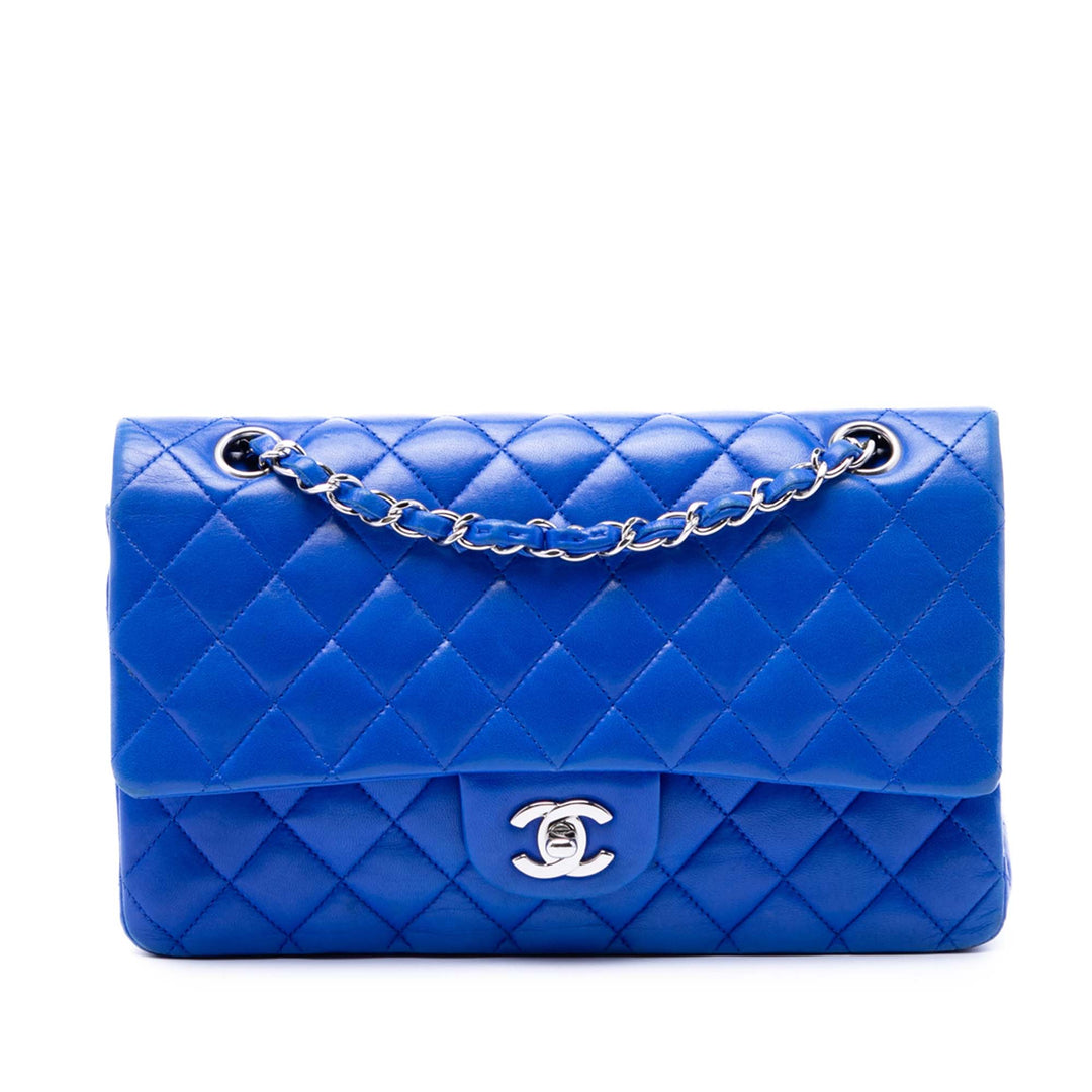 Classic Double rabat Moyen Cuir d'agneau Bleu