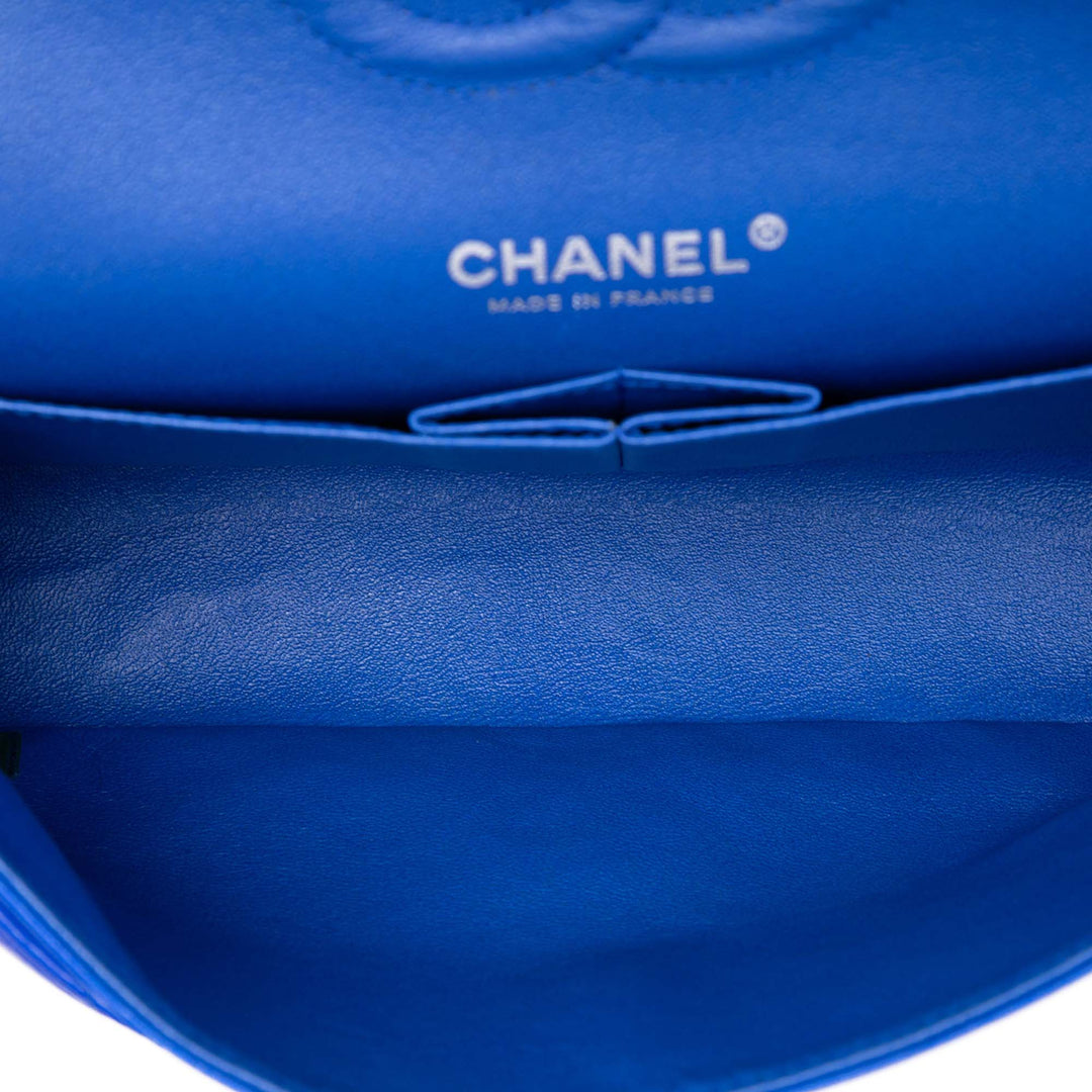 Classic Double rabat Moyen Cuir d'agneau Bleu