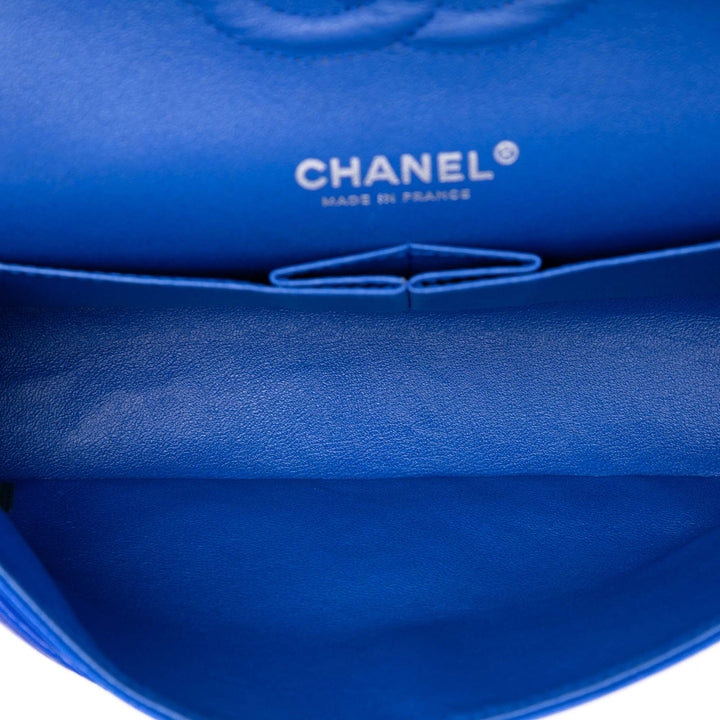 Classic Double rabat Moyen Cuir d'agneau Bleu
