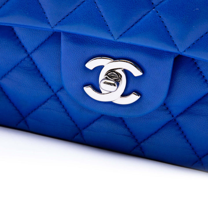 Classic Double rabat Moyen Cuir d'agneau Bleu