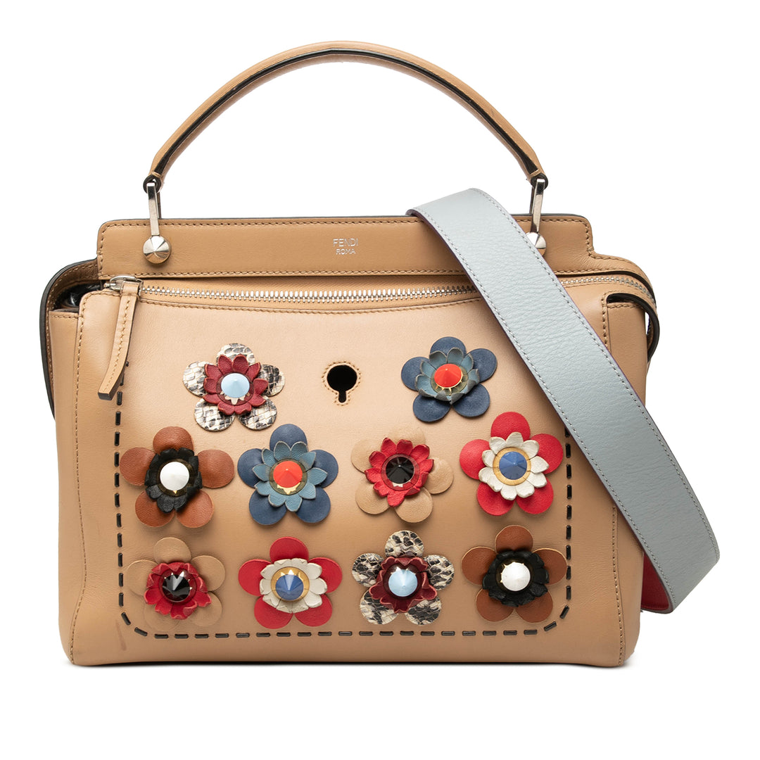 Fendi Sac à main Flowerland Dotcom Moyen Marron – vue principale – GABY PARIS