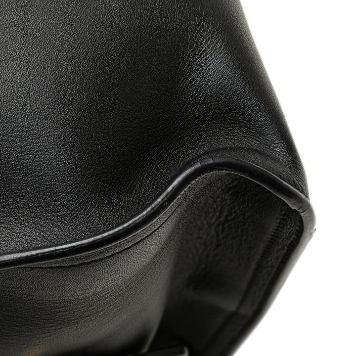 Medium Leather Classic Y Cabas Satchel Black - Gaby Paris