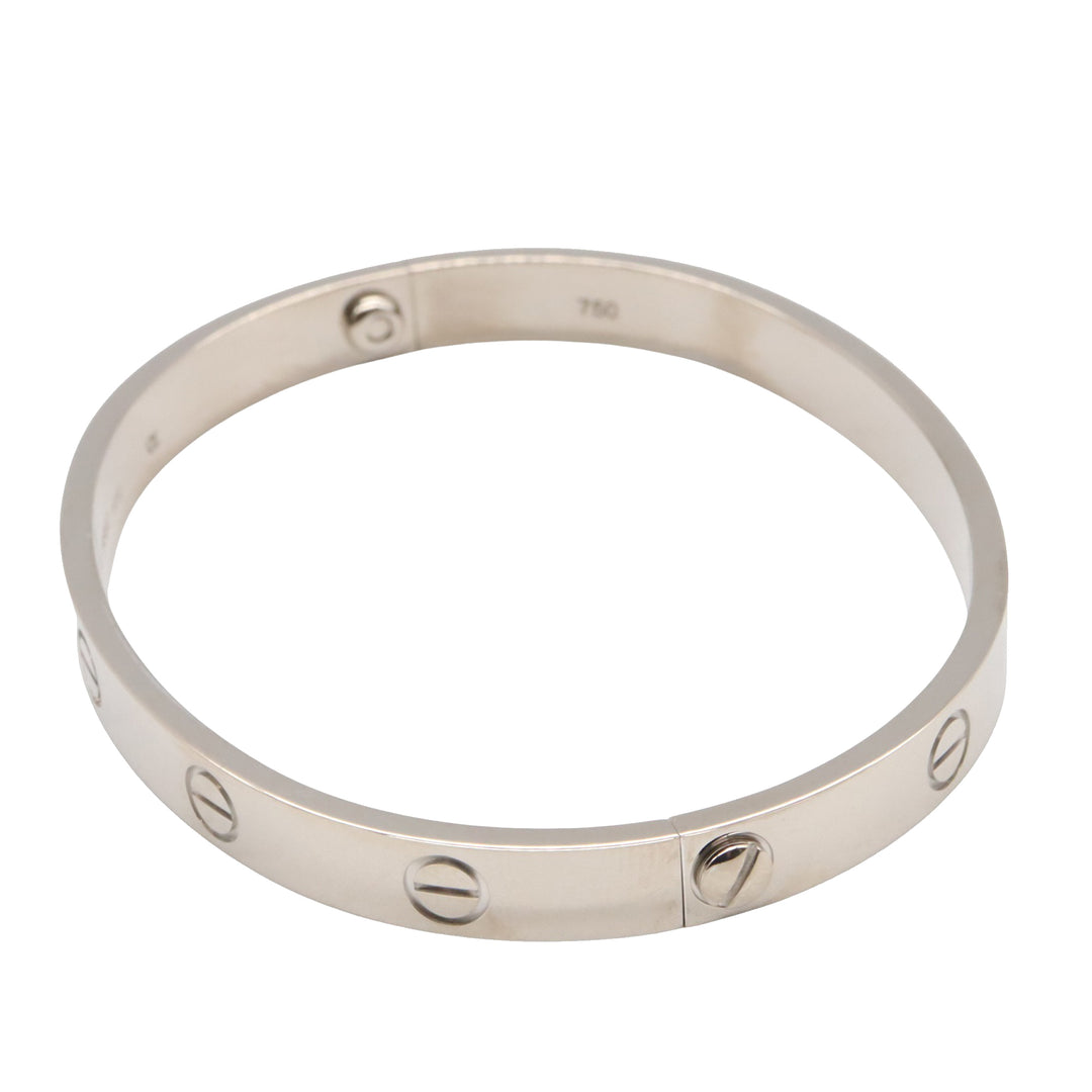 Cartier 18K Blanc Doré Love Bracelet Argenté – GABY PARIS Authentique