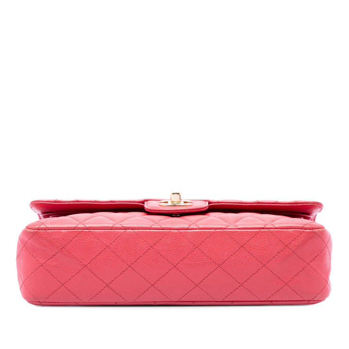 Chanel Sac porté épaule Classic Double rabat Moyen Cuir caviar Rose – vue 3 – GABY PARIS