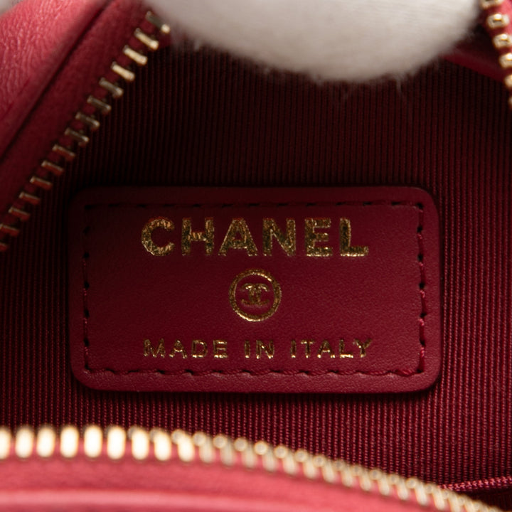 Chanel CC Matelassé Cuir d’agneau Rond Pochette avec chaîne – GABY PARIS Authentique