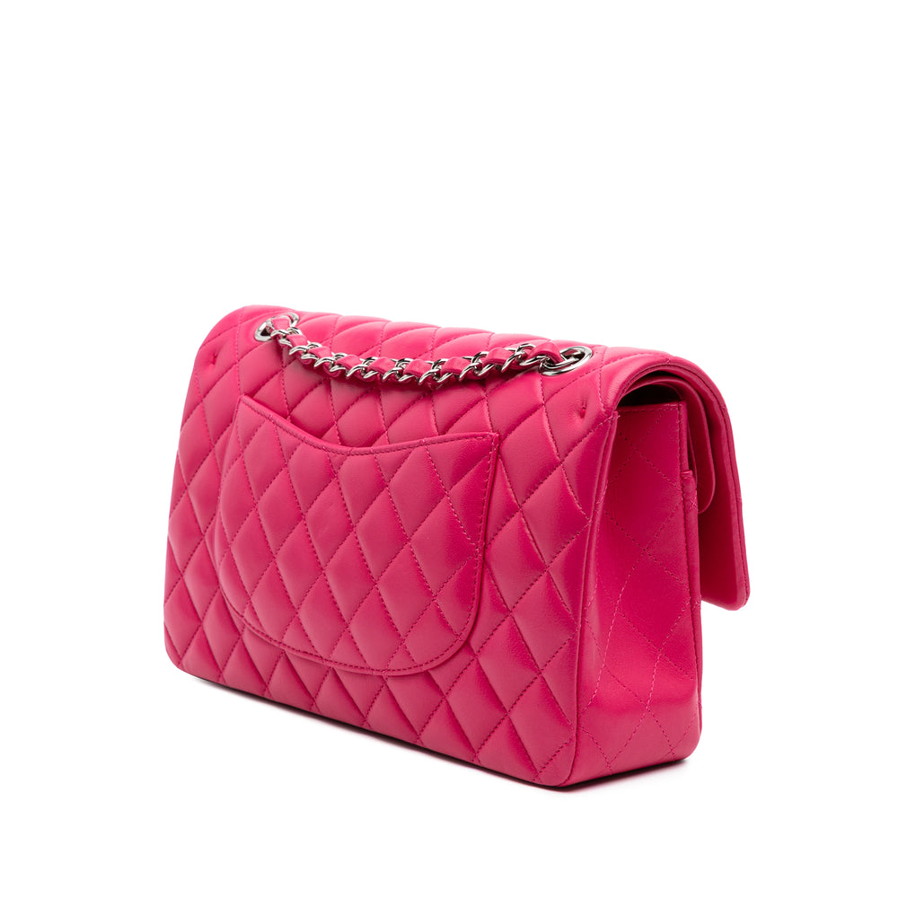 Medium Classic Lambskin Double Flap Pink - Gaby Paris
